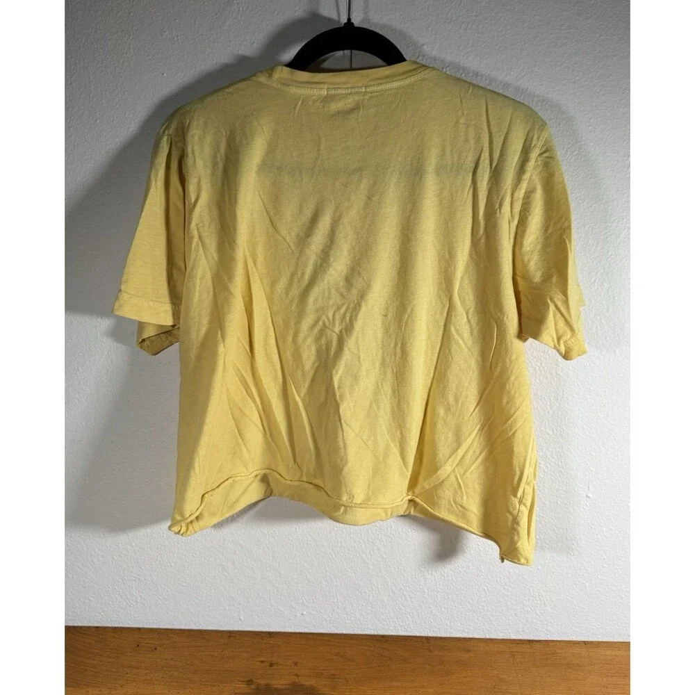 Fairycore Witchy Mystical Crop Tee Yellow Teal Graphic Art Womens Medium - Picture 2 of 13